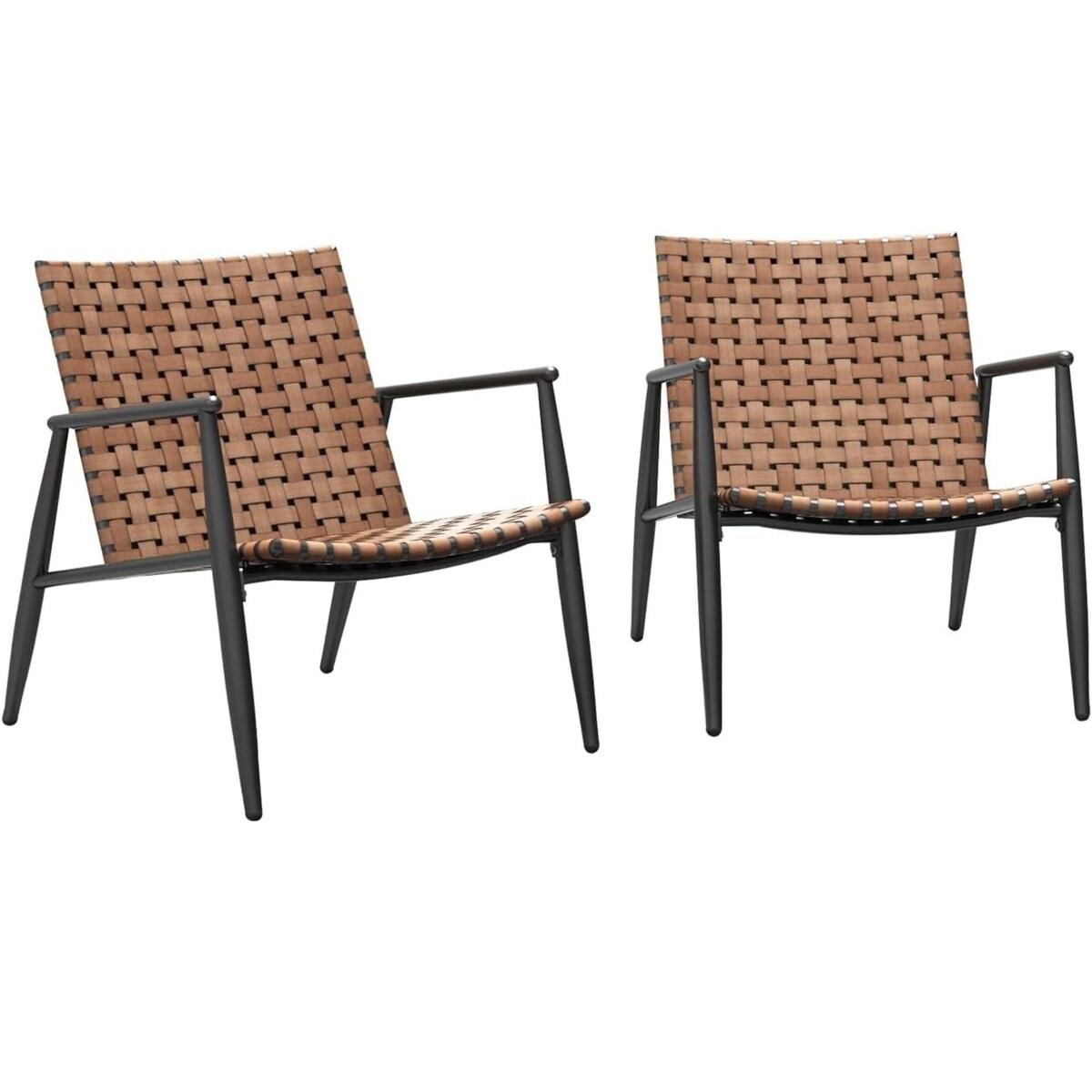 Set di sedie e tavolo Adirondack in vimini e rattan per patio