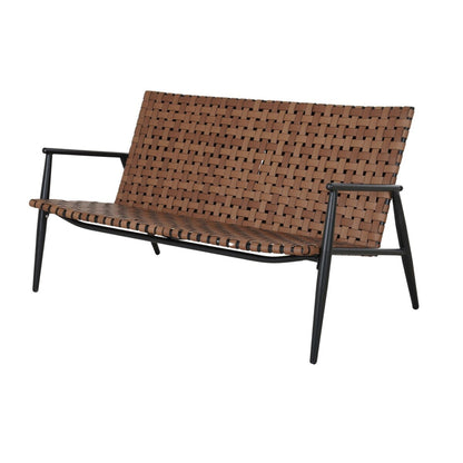 Set di sedie e tavolo Adirondack in vimini e rattan per patio