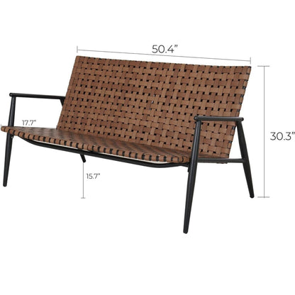 Set di sedie e tavolo Adirondack in vimini e rattan per patio