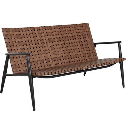 Set di sedie e tavolo Adirondack in vimini e rattan per patio
