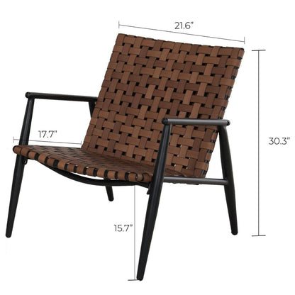 Set di sedie e tavolo Adirondack in vimini e rattan per patio