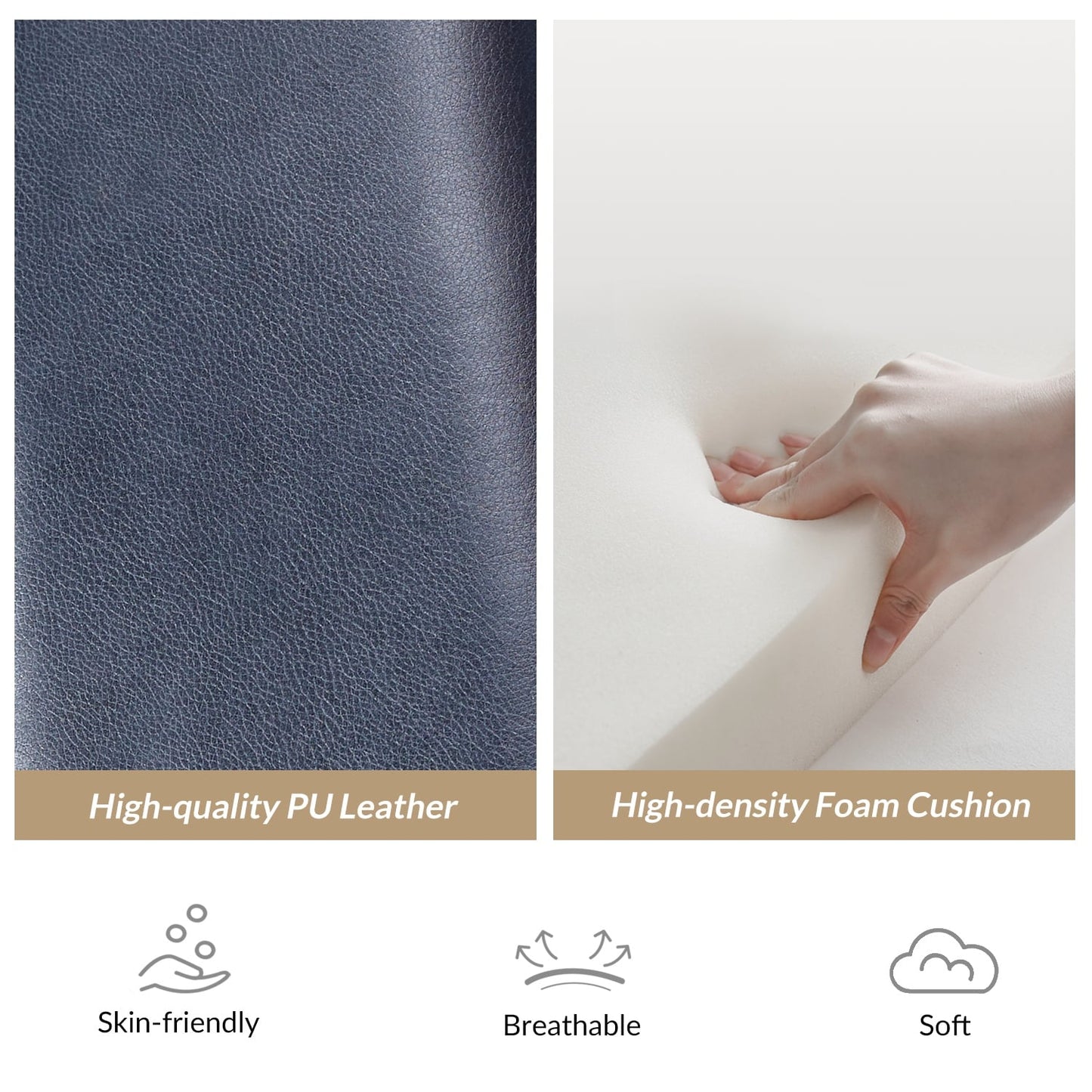 Poltrona reclinabile in legno massello in pelle vegana Patrick Mid-Century di HULALA HOME