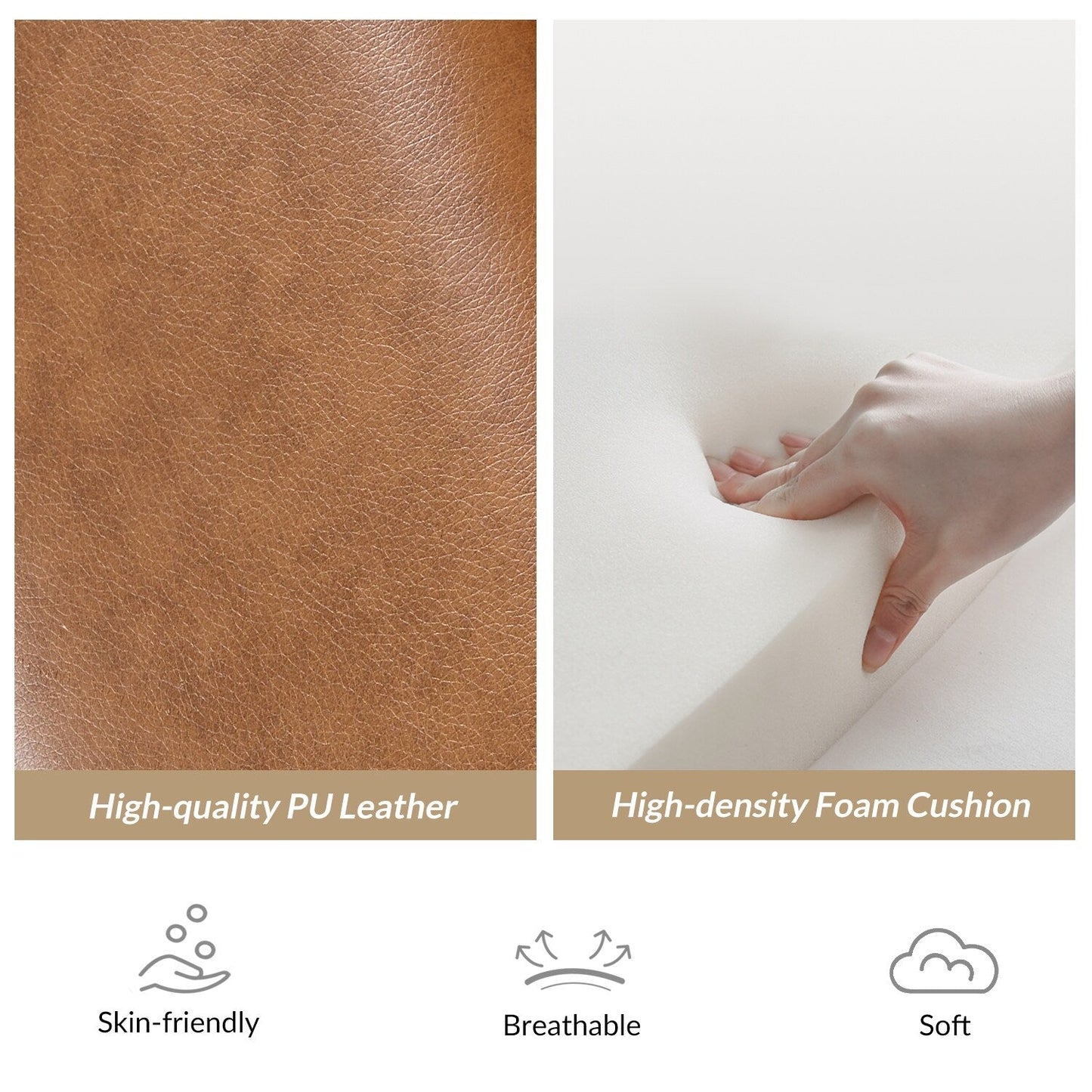 Poltrona reclinabile in legno massello in pelle vegana Patrick Mid-Century di HULALA HOME