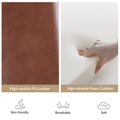 Poltrona reclinabile in legno massello in pelle vegana Patrick Mid-Century di HULALA HOME