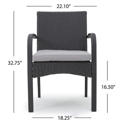 Set da pranzo in vimini da 5 pezzi Patterson Outdoor con cuscini di Christopher Knight Home