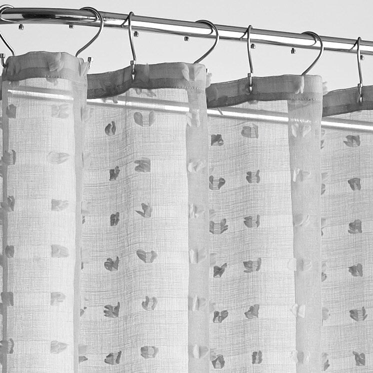 Tenda da doccia trasparente con asole e pompon Nanshing Payton