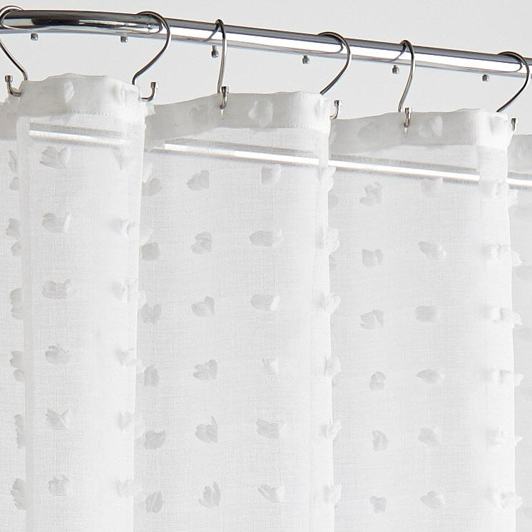 Tenda da doccia trasparente con asole e pompon Nanshing Payton