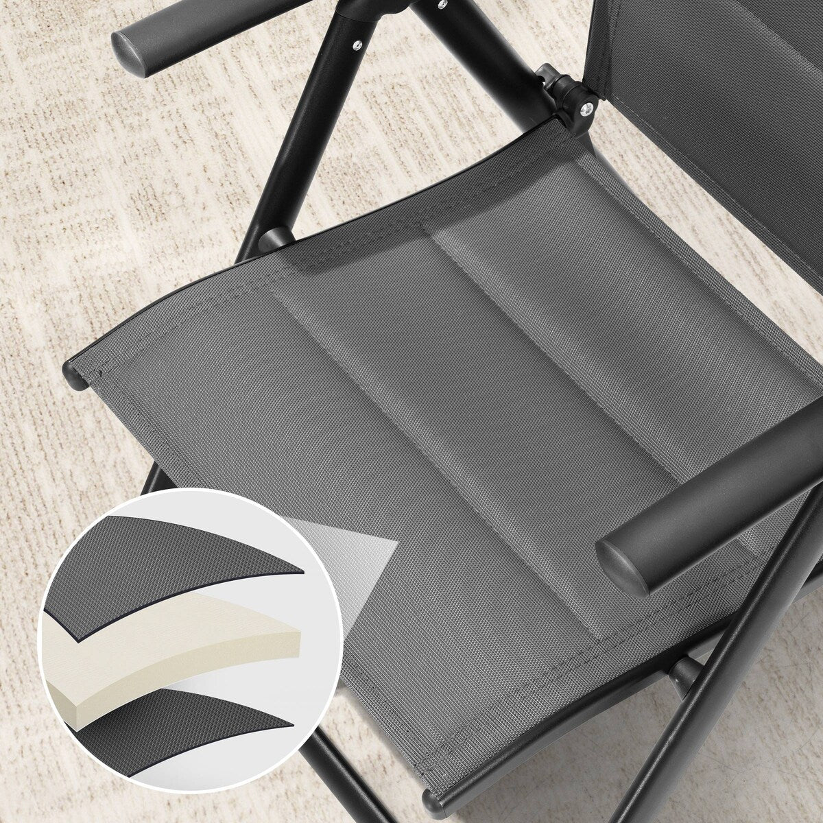 Set da pranzo da giardino da 3/5/7 pezzi, tavolo estensibile in alluminio, sedia pieghevole imbottita regolabile