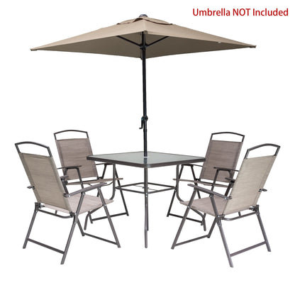 Set da pranzo da esterno Pellebant da 5 pezzi con sedie pieghevoli