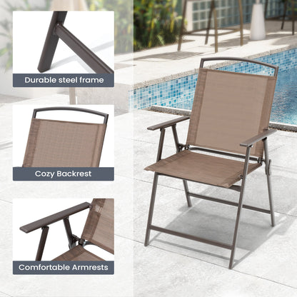 Set da pranzo da esterno Pellebant da 5 pezzi con sedie pieghevoli