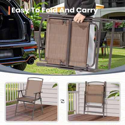 Set da pranzo da esterno Pellebant da 5 pezzi con sedie pieghevoli