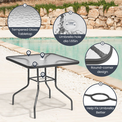 Set da pranzo da esterno Pellebant da 5 pezzi con sedie pieghevoli