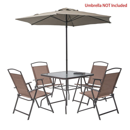 Set da pranzo da esterno Pellebant da 5 pezzi con sedie pieghevoli