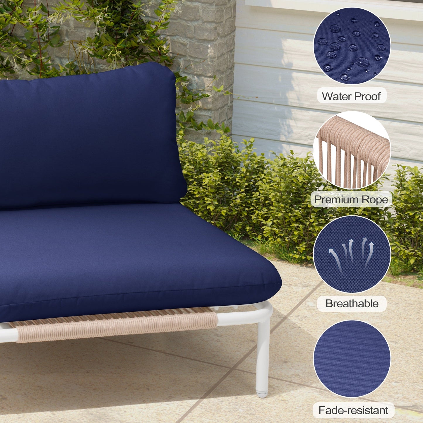 Divano componibile da esterno Pellebant, set di sedute da conversazione per patio