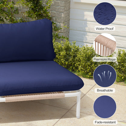 Divano componibile da esterno Pellebant, set di sedute da conversazione per patio