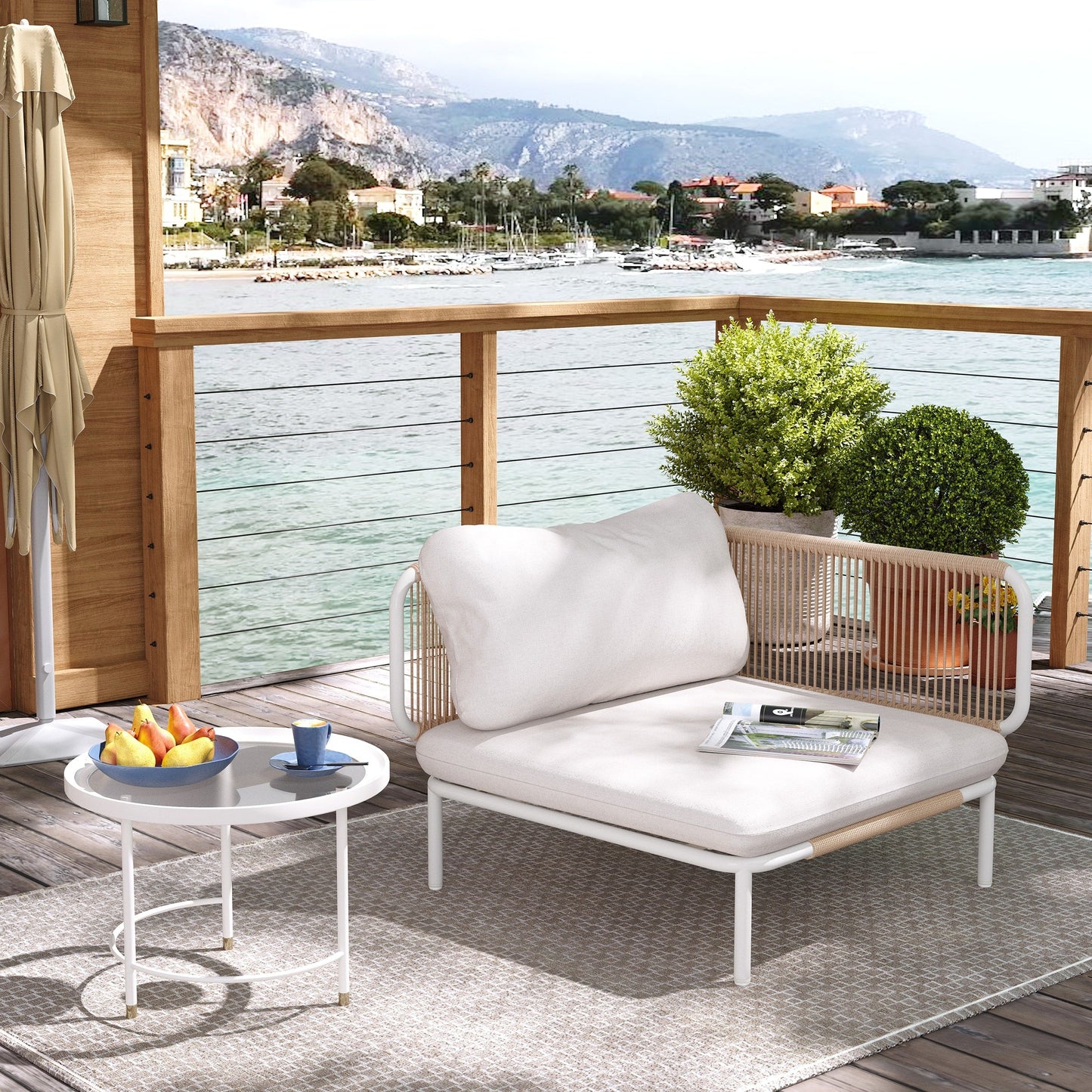 Divano componibile da esterno Pellebant, set di sedute da conversazione per patio