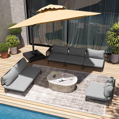 Divano componibile da esterno Pellebant, set di sedute da conversazione per patio