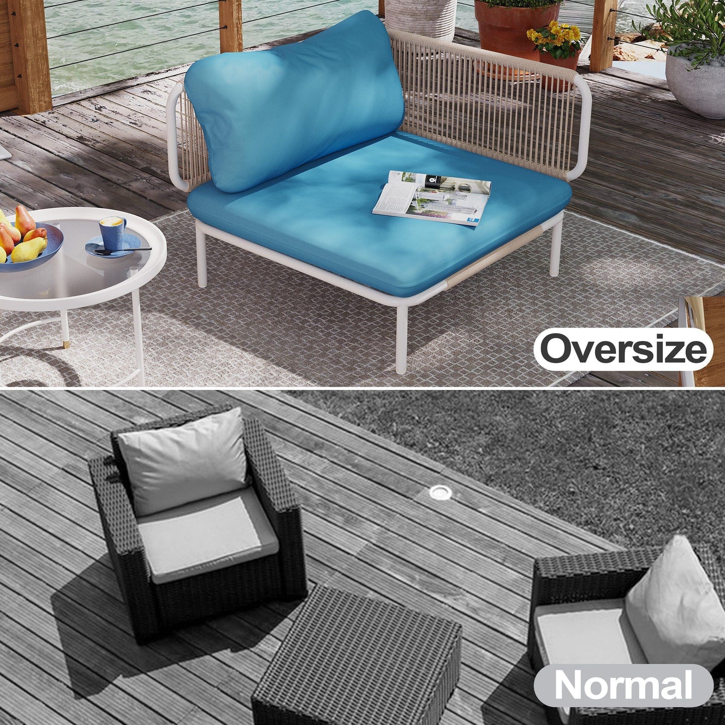 Divano componibile da esterno Pellebant, set di sedute da conversazione per patio