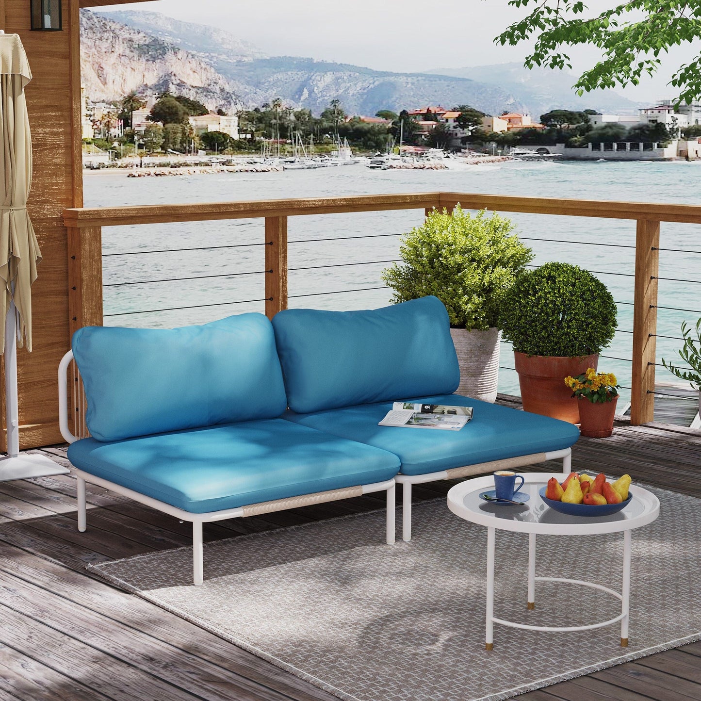 Divano componibile da esterno Pellebant, set di sedute da conversazione per patio