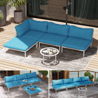 Divano componibile da esterno Pellebant, set di sedute da conversazione per patio