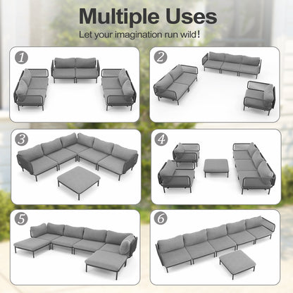 Divano componibile da esterno Pellebant, set di sedute da conversazione per patio