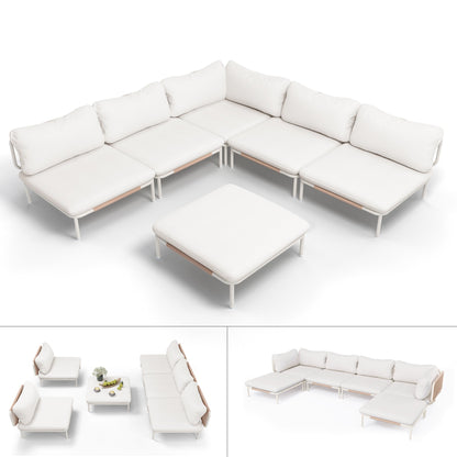 Divano componibile da esterno Pellebant, set di sedute da conversazione per patio