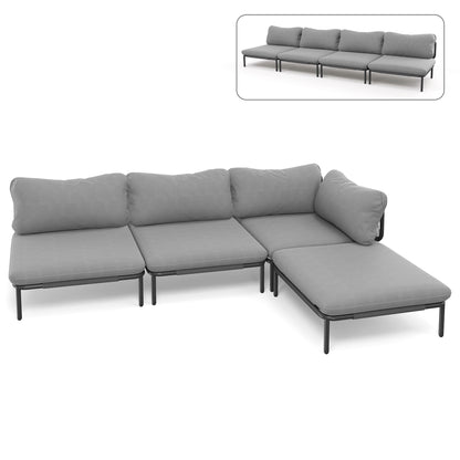 Divano componibile da esterno Pellebant, set di sedute da conversazione per patio