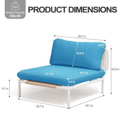 Divano componibile da esterno Pellebant, set di sedute da conversazione per patio