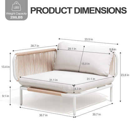 Divano componibile da esterno Pellebant, set di sedute da conversazione per patio