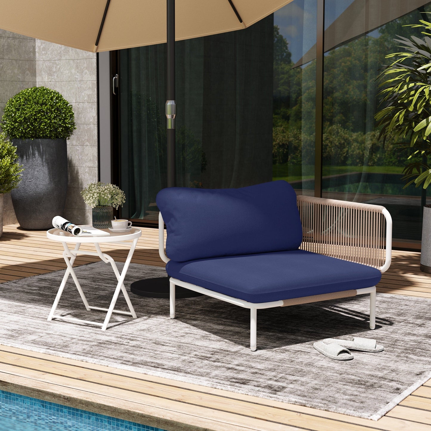 Divano componibile da esterno Pellebant, set di sedute da conversazione per patio