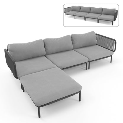 Divano componibile da esterno Pellebant, set di sedute da conversazione per patio