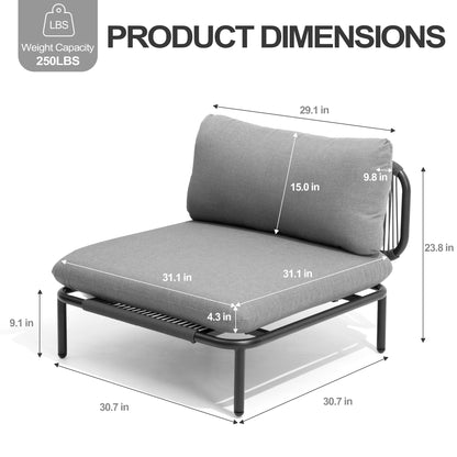 Divano componibile da esterno Pellebant, set di sedute da conversazione per patio