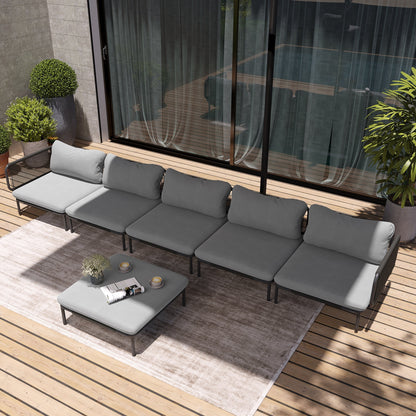 Divano componibile da esterno Pellebant, set di sedute da conversazione per patio
