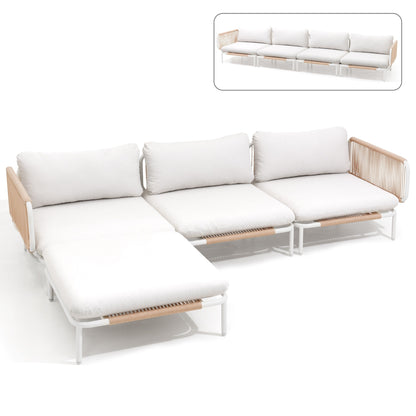 Divano componibile da esterno Pellebant, set di sedute da conversazione per patio