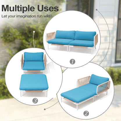 Divano componibile da esterno Pellebant, set di sedute da conversazione per patio