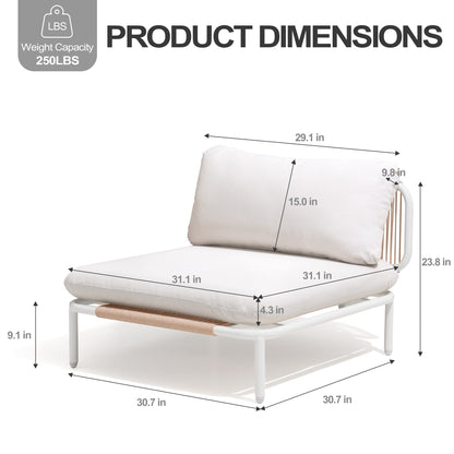 Divano componibile da esterno Pellebant, set di sedute da conversazione per patio