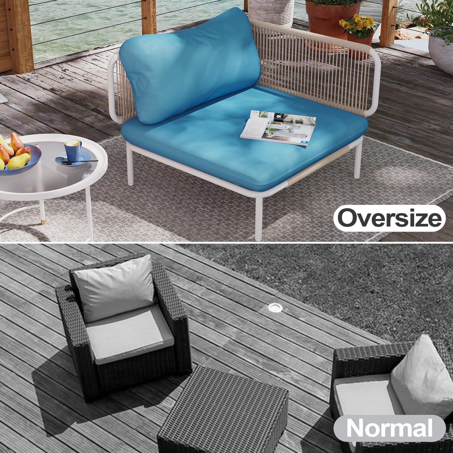 Divano componibile da esterno Pellebant, set di sedute da conversazione per patio