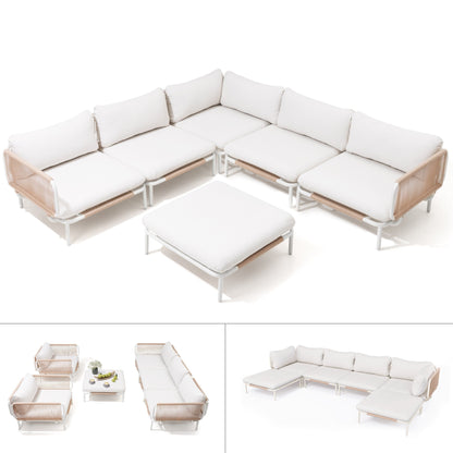 Divano componibile da esterno Pellebant, set di sedute da conversazione per patio