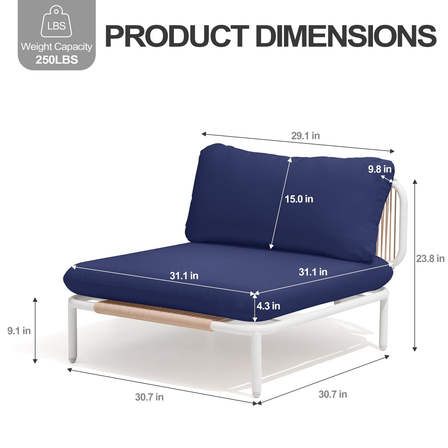 Divano componibile da esterno Pellebant, set di sedute da conversazione per patio