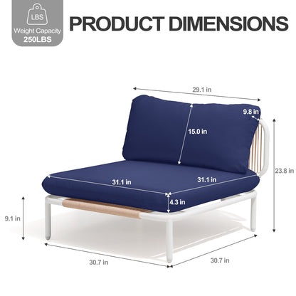 Divano componibile da esterno Pellebant, set di sedute da conversazione per patio