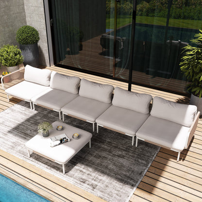 Divano componibile da esterno Pellebant, set di sedute da conversazione per patio