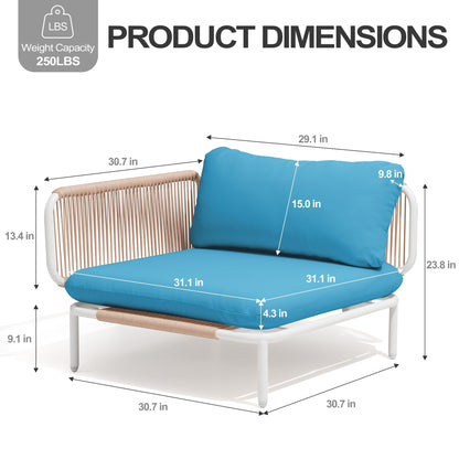 Divano componibile da esterno Pellebant, set di sedute da conversazione per patio