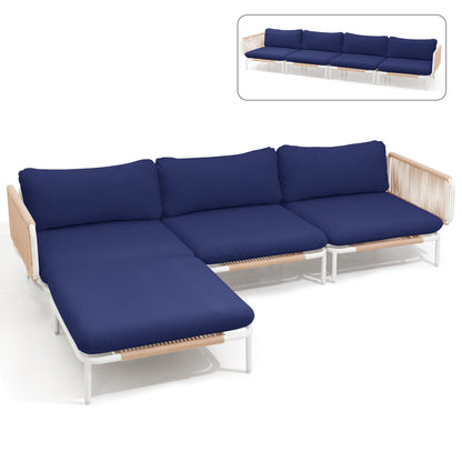 Divano componibile da esterno Pellebant, set di sedute da conversazione per patio