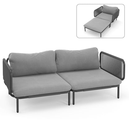 Divano componibile da esterno Pellebant, set di sedute da conversazione per patio