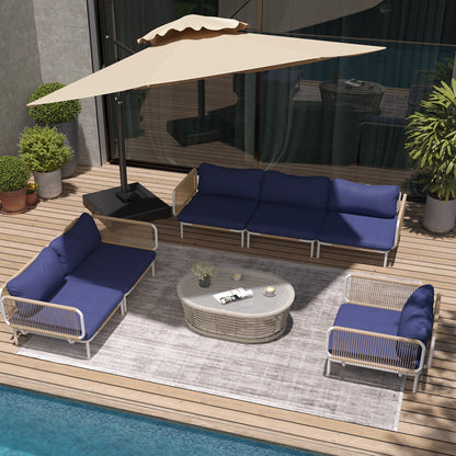 Divano componibile da esterno Pellebant, set di sedute da conversazione per patio