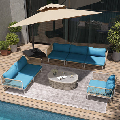 Divano componibile da esterno Pellebant, set di sedute da conversazione per patio