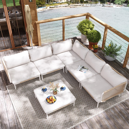 Divano componibile da esterno Pellebant, set di sedute da conversazione per patio