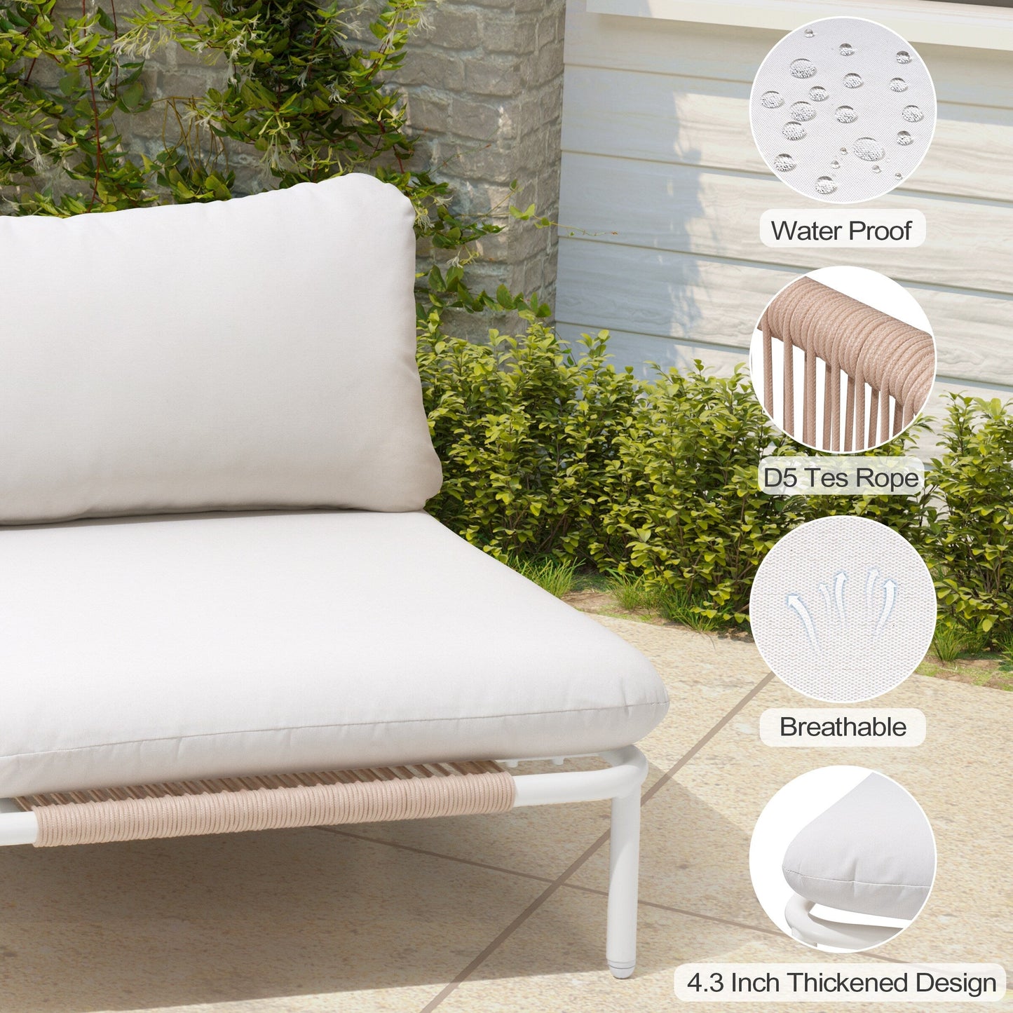 Divano componibile da esterno Pellebant, set di sedute da conversazione per patio