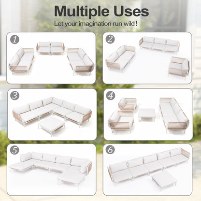 Divano componibile da esterno Pellebant, set di sedute da conversazione per patio