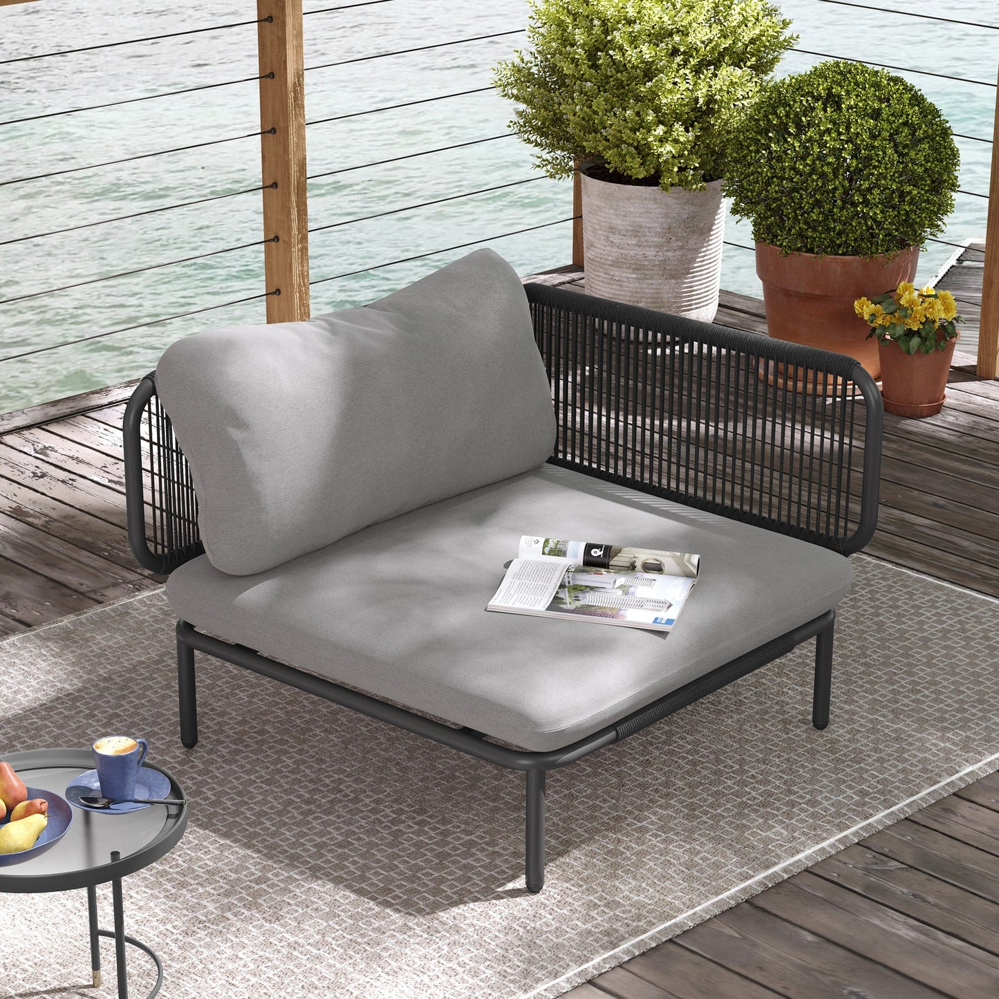 Divano componibile da esterno Pellebant, set di sedute da conversazione per patio